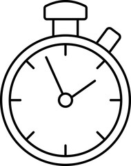 Stopwatch Icon In Black Outline.