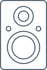 Illustration Of Speaker Icon In Outline Style.