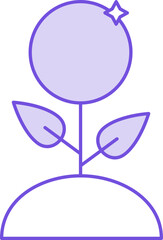 Grow Money Plant Icon In Purple And White Color.