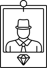 Wanted Or Gangster Price Poster Icon In Black Line Art. © Abdul Qaiyoom