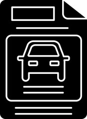 Vehicle Paper Icon In B&W Color.
