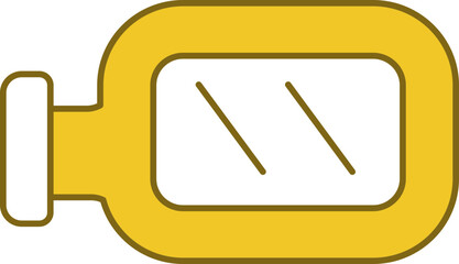 Side Mirror In Yellow And White Color.