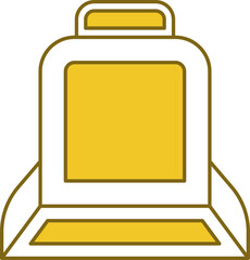 Car Seat Icon In Yellow And White Color.