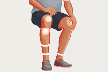 Knee pain vector flat minimalistic isolated illustration