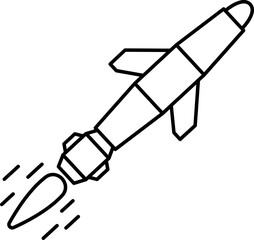 Isolated Missile Icon in Flat Style.
