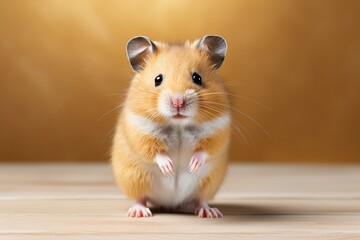 Little Brown Hamster in Frame. Generative Ai