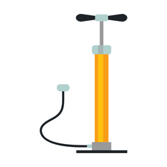 Pump for inflating bicycle tires vector. Multicolored flat vector icon representing construction tools concept isolated on white background