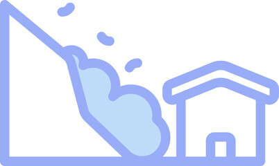 Isolated Blue Landslide Icon in Flat Style.