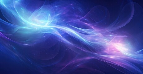 A cosmic dance in electric blues and purples.