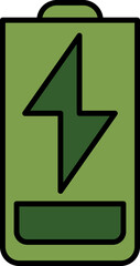 Battery Charging Icon In Green Color.