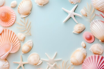 Puka shell on solid background. Ocean summer and vacation concept.