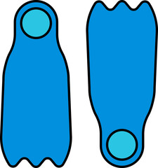 Flippers Icon In Blue Color.