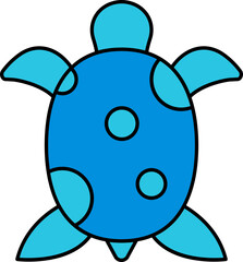 Tortoise Icon In Blue Color.