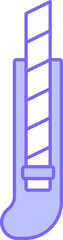 Cutter Knife Icon In Blue Color.