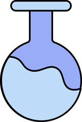 Round Bottom Flask Icon In Blue Color.