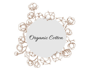 Hand Drawn Cotton Flower Wreath