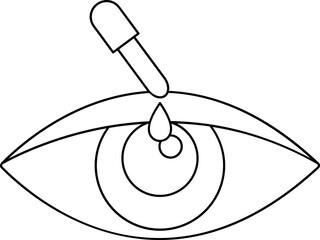 Eye Drop Icon Or Symbol In Thin Line Art.
