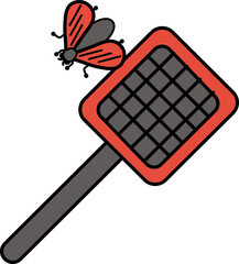 Fly Swatter Gray and Orange Icon.