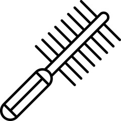 Round Hair Brush Line Art Icon Or Symbol.