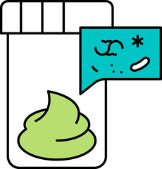 Illustration Of Stool Test Icon In Flat Style.