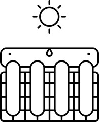 Solar Water Heater Line Art Icon in Flat Style.