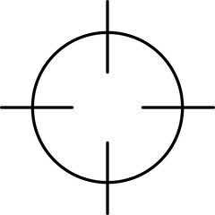 Flat Style Target Point Symbol Or Icon In Black Stroke.