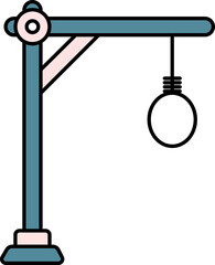 Gallows Icon In Teal And Pink Color.