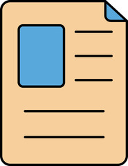 Candidate Form Icon In Brown And Blue Color.