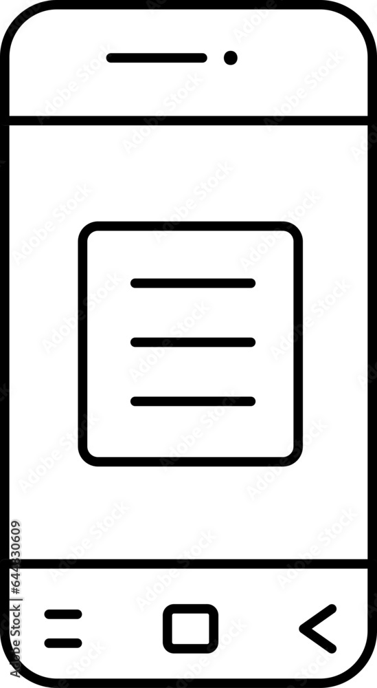 Poster linear style message in smartphone icon.