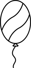 Balloon Icon In Black Line Art.