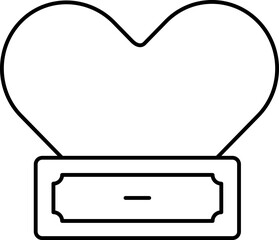 Linear Style Banknote With Heart Icon.