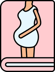 Pregnancy Book Icon In Pink And Blue Color.