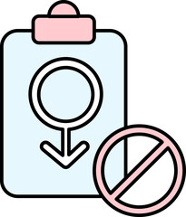 Stop Boy Gender Test In Pregnancy Icon In Pink And Blue Color.