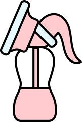Breast Pump Icon In Pink And White Color.
