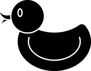 Duck Toy Icon In Glyph Style.
