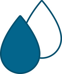 Drops Icon In Blue And White Color.