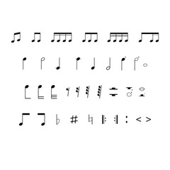 Music notes on a white background vector illustration.