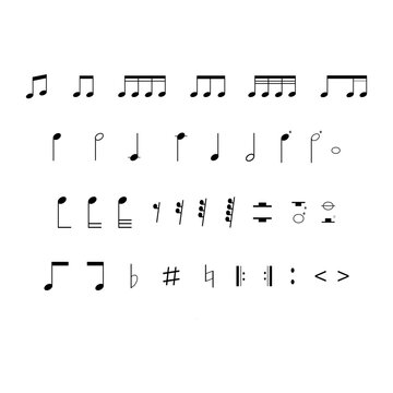 Music notes on a white background vector illustration.