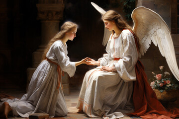  the Annunciation to the Blessed Virgin Mary. AI generative.