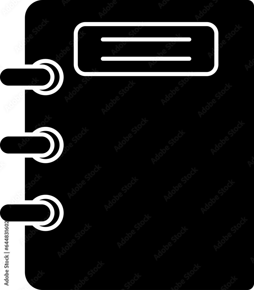 Poster isolated notebook icon in b&w color.