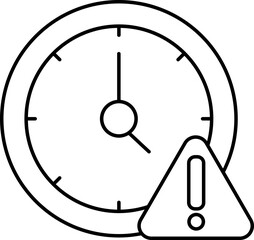 Flat Style Warning Time Line Art Icon.