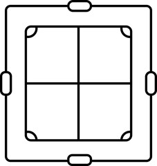 Frame Setting Icon In Black Line Art.