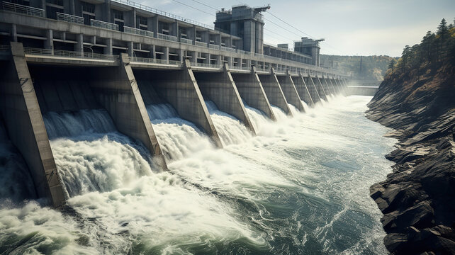 A hydroelectric energy plant that converts the kinetic energy of water flow into eco-friendly electricity