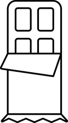 Chocolate Icon In Black Line Art.
