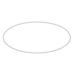 Oval shape thin line illustration