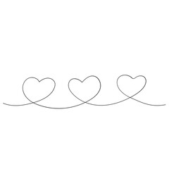 Heart shapes thin line illustration