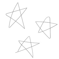 Star shapes thin line illustration