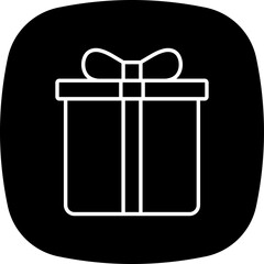 Flat Style Gift Box Icon In Glyph Style.