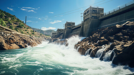 A hydroelectric energy plant that converts the kinetic energy of water flow into eco-friendly electricity