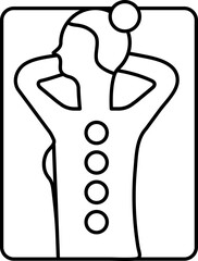 Female Receive Stone Massage Icon In Linear Style.
